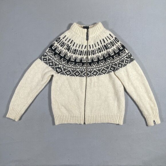 Icewear Iceland XS Offwithe Lopapeysa Elis Icelandic‎ Wool Sweater Cardigan Zip - Picture 1 of 10